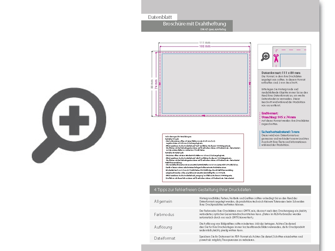 Product Bild brosch__re_mit_drahtheftung__endformat_din_a7_quer__140-seitig