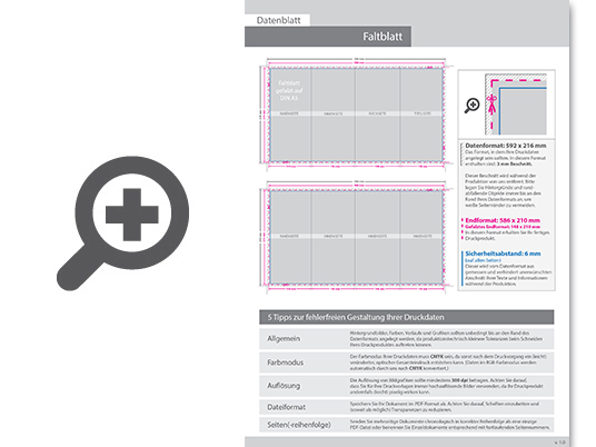 Product Bild faltblatt__gefalzt_auf_din_a5__8-seiter_(wickelfalz)__beidseitig_bedruckt_(4_4_farbig_+_2_sonderfarben_hks)