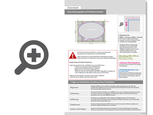 Product Bild veranstaltungsplakat_auf_hohlkammerplatte_in_sprechblase-form_konturgefr__st___einseitig_4_0-farbig_bedruckt